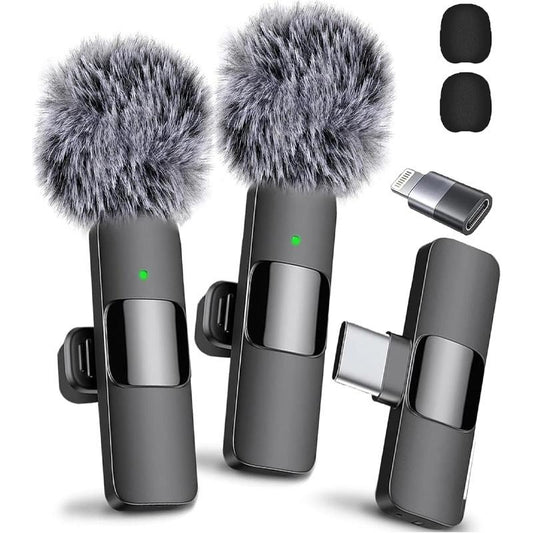 Professional Wireless Mini Microphone, USB Rechargeable Wireless Microphone, Plug-Play Lapel Mic for Video Recording, Teaching, Interviews, Podcast Equipment, Gifts for Mums Mini Microfono Minimic C Interface Mini Microphone Phone Accessories