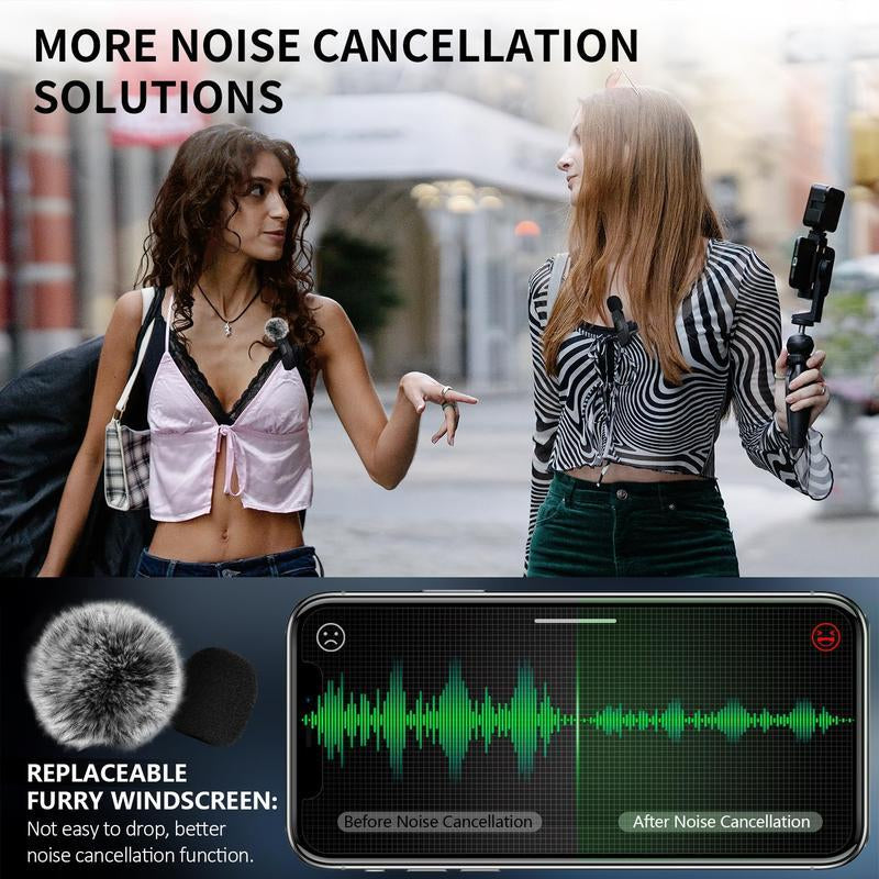 Professional Wireless Mini Microphone, USB Rechargeable Wireless Microphone, Plug-Play Lapel Mic for Video Recording, Teaching, Interviews, Podcast Equipment, Gifts for Mums Mini Microfono Minimic C Interface Mini Microphone Phone Accessories
