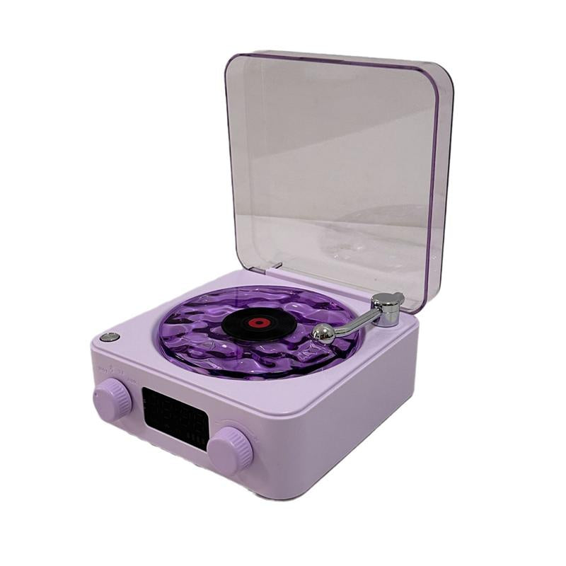 The Waves Vinyl Player, Waves Bluetooth Speaker, 2025 New Portable Vintage Vinyl Speaker with Adjustable Light and Time for Bedroom, Party